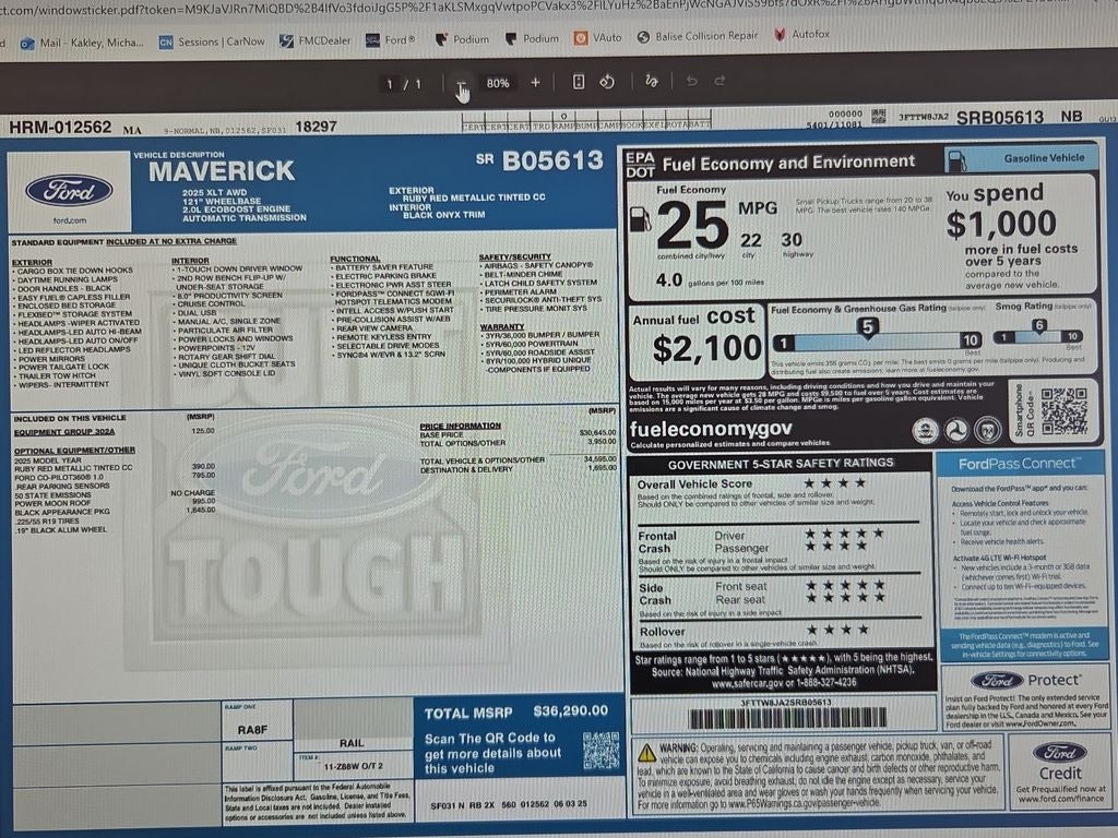 2025 Ford Maverick XLT